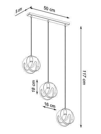 Suspension Acier Blanc E27 3 Tulos Line