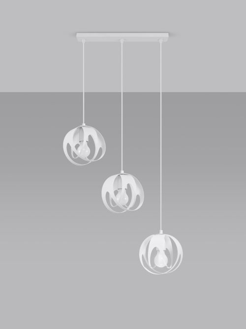 Suspension Acier Blanc E27 3 Tulos Line - Kiabi
