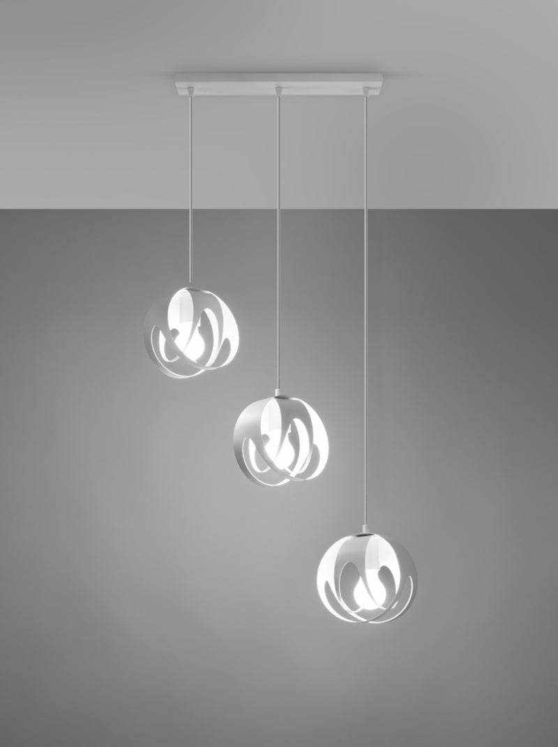 Suspension Acier Blanc E27 3 Tulos Line Blanc - Kiabi
