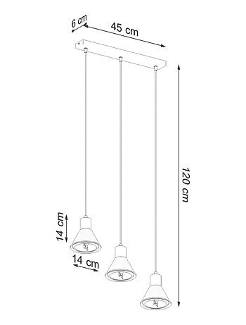 Suspension Acier Blanc ES111 3 Tazila