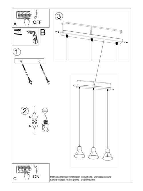 Suspension Acier Blanc ES111 3 Tazila - Kiabi