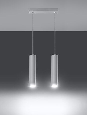 Suspension Acier Blanc GU10 2 Lagos