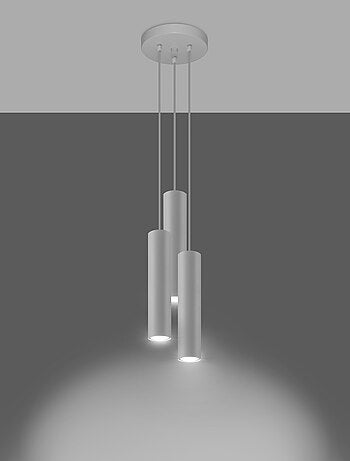 Suspension Acier Blanc GU10 3 Lagos