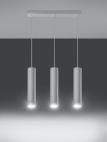 Suspension Acier Blanc GU10 3 Lagos Line
