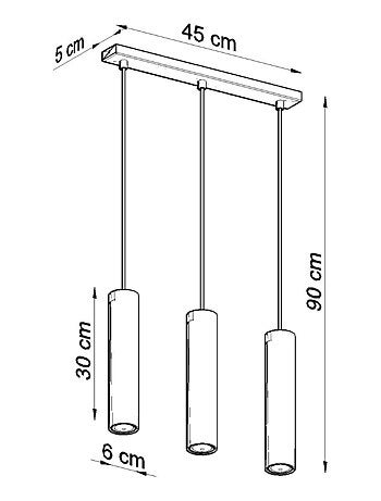Suspension Acier Blanc GU10 3 Lagos Line