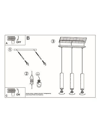 Suspension Acier Blanc GU10 3 Lagos Line