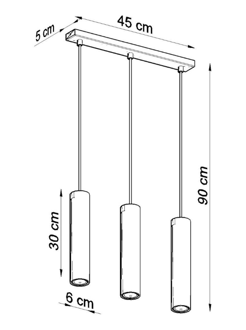Suspension Acier Blanc GU10 3 Lagos Line Blanc - Kiabi
