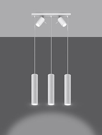 Suspension Acier Blanc GU10 5 Ring