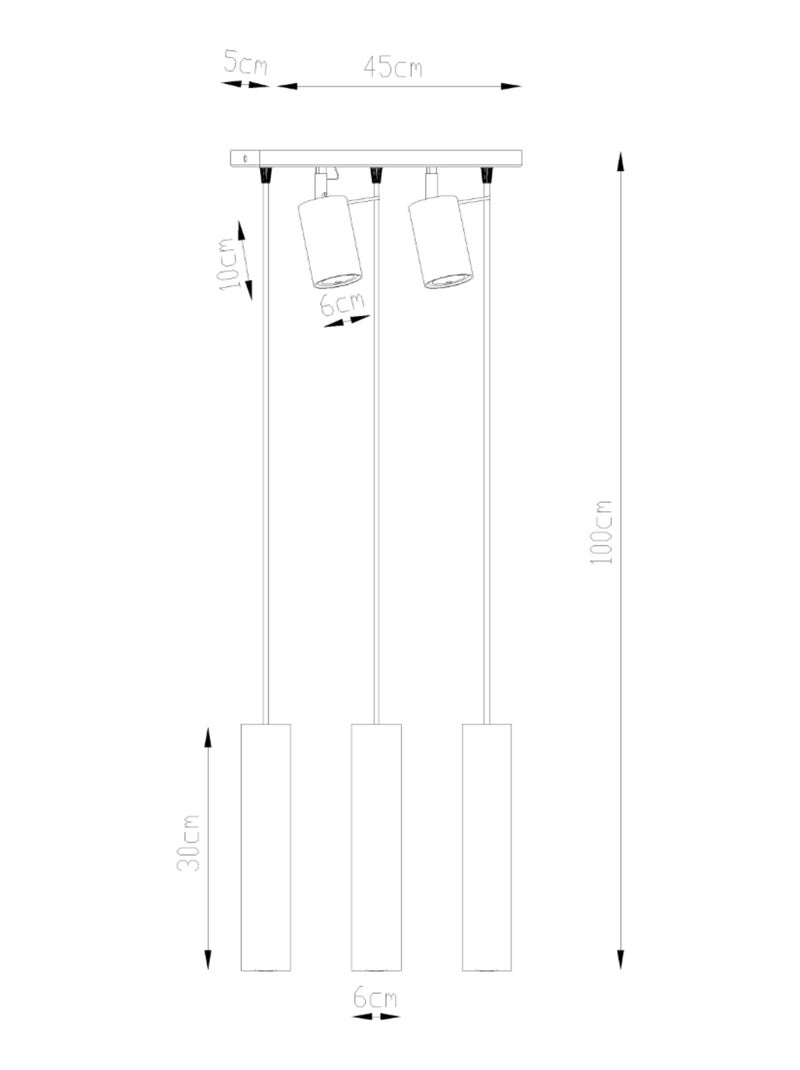 Suspension Acier Blanc GU10 5 Ring Blanc - Kiabi