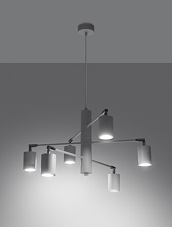 Suspension Acier Blanc GU10 6 Lemmi