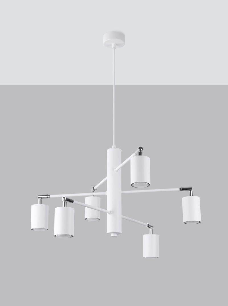 Suspension Acier Blanc GU10 6 Lemmi Blanc - Kiabi