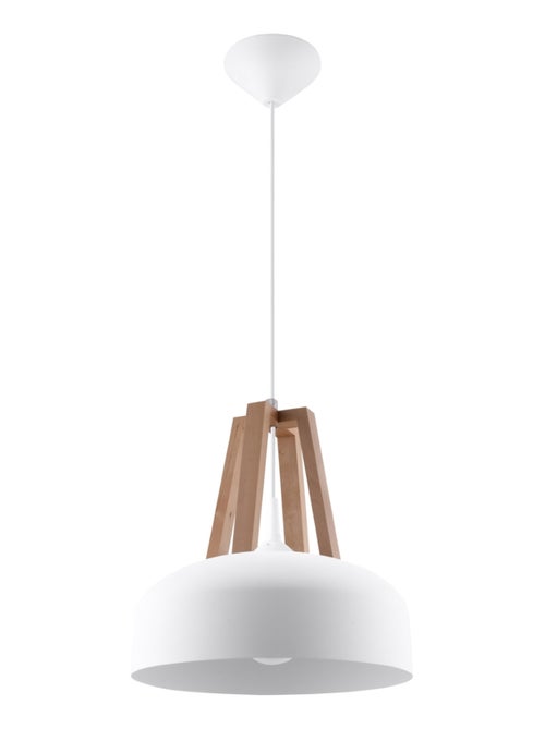 Suspension Acier Blanc/Bois Naturel E27 1 Casco - Kiabi