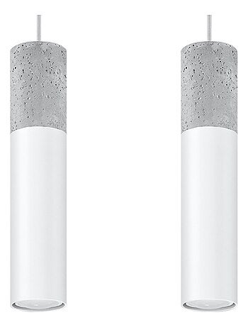 Suspension Acier Blanc/Gris GU10 2 Borigio