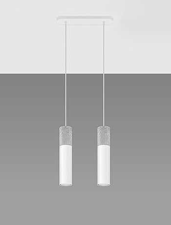Suspension Acier Blanc/Gris GU10 2 Borigio