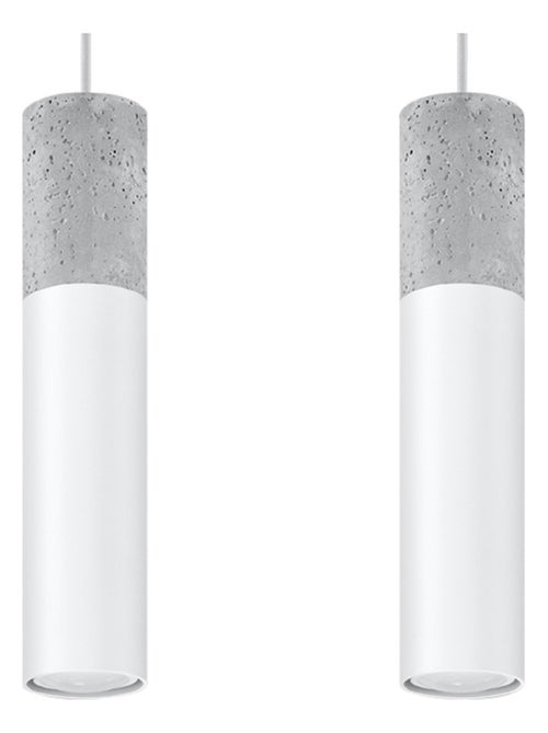Suspension Acier Blanc/Gris GU10 2 Borigio - Kiabi