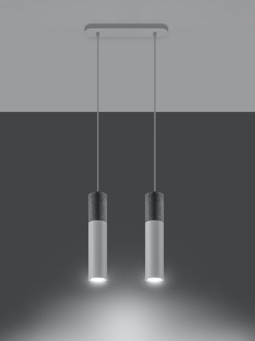 Suspension Acier Blanc/Gris GU10 2 Borigio - Kiabi