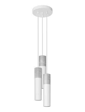 Suspension Acier Blanc/Gris GU10 3 Borigio