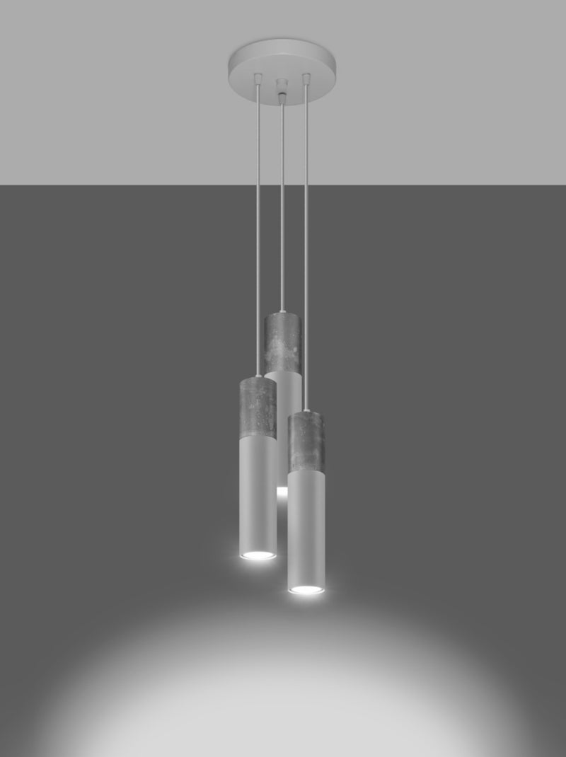 Suspension Acier Blanc/Gris GU10 3 Borigio Blanc - Kiabi
