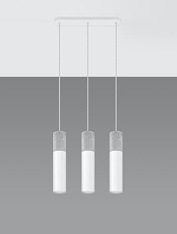 Suspension Acier Blanc/Gris GU10 3 Borigio Line
