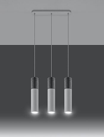 Suspension Acier Blanc/Gris GU10 3 Borigio Line