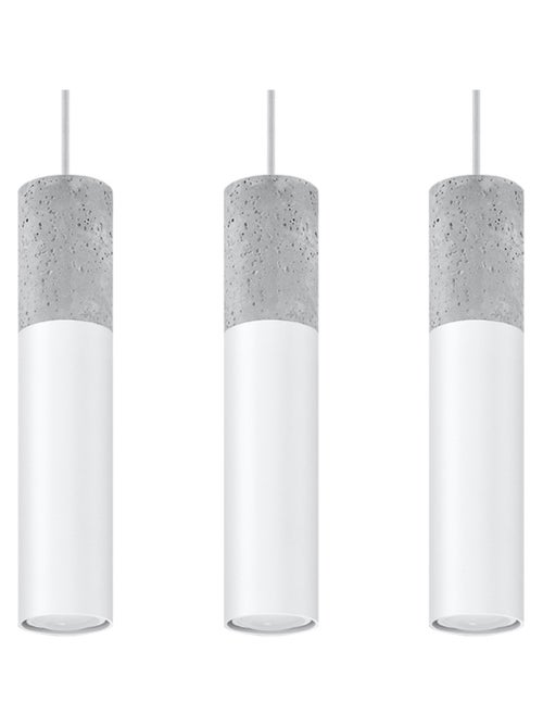 Suspension Acier Blanc/Gris GU10 3 Borigio Line - Kiabi