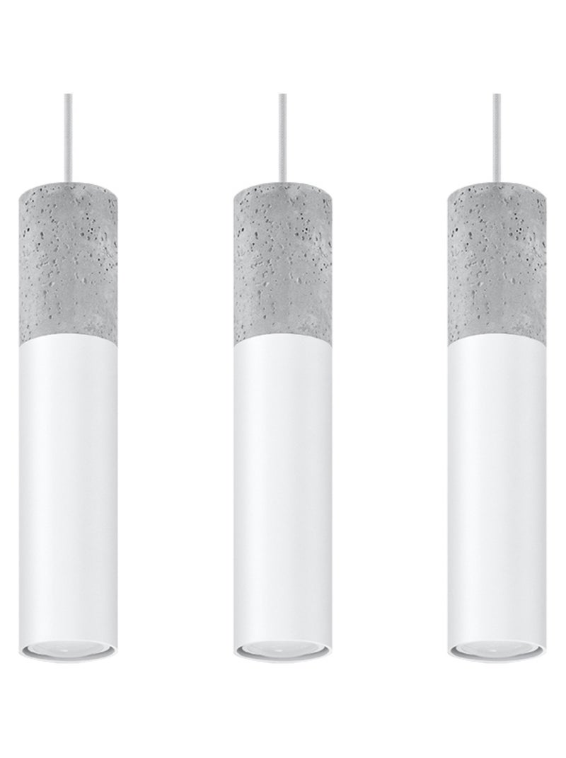 Suspension Acier Blanc/Gris GU10 3 Borigio Line Blanc - Kiabi