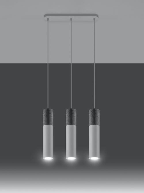 Suspension Acier Blanc/Gris GU10 3 Borigio Line - Kiabi