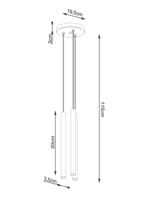 Suspension Acier Bois G9 3 Pastelo - Kiabi