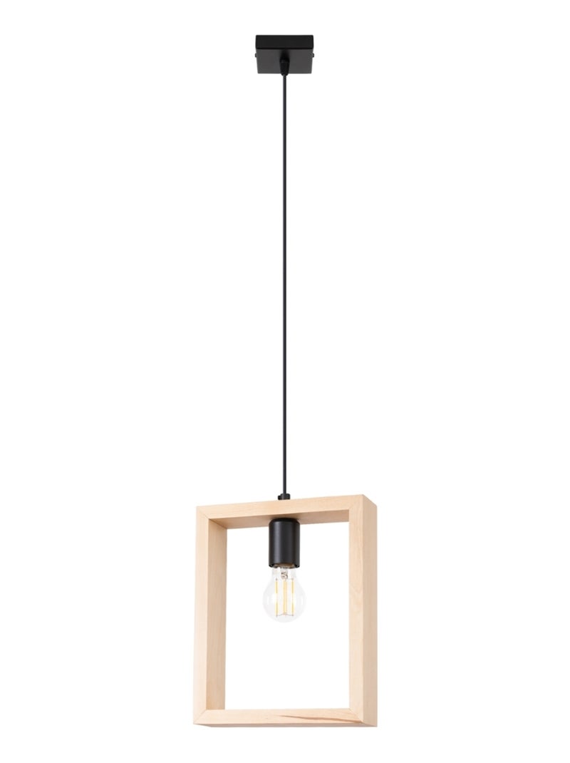 Suspension Acier Bois Naturel E27 1 Aries Marron - Kiabi