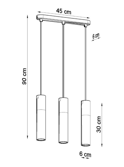 Suspension Acier Bois Naturel/Blanc GU10 3 Pablo - Kiabi