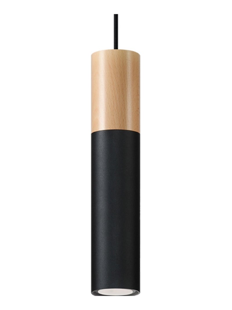 Suspension Acier Bois Naturel/Noir GU10 1 Pablo Marron - Kiabi