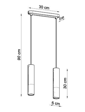Suspension Acier Bois Naturel/Noir GU10 2 Pablo