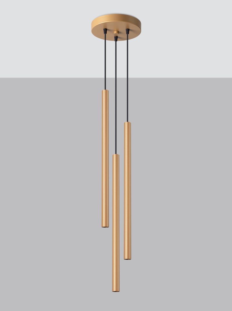 Suspension Acier Doré G9 3 Pastelo Jaune - Kiabi