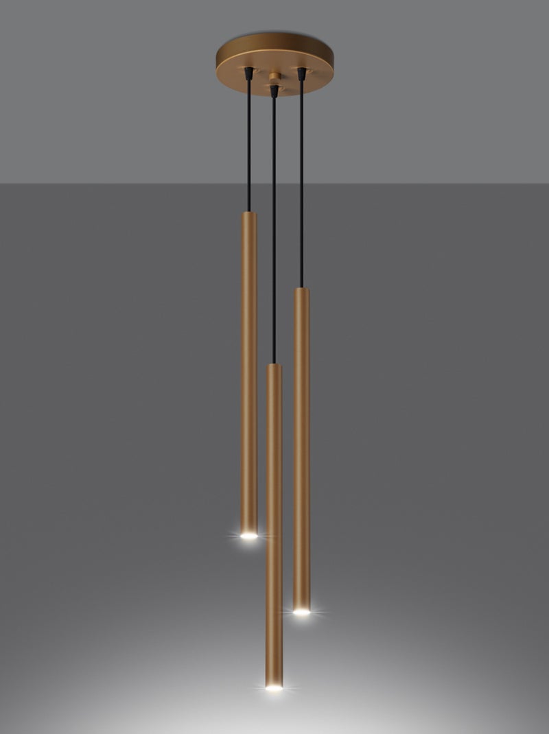 Suspension Acier Doré G9 3 Pastelo Jaune - Kiabi