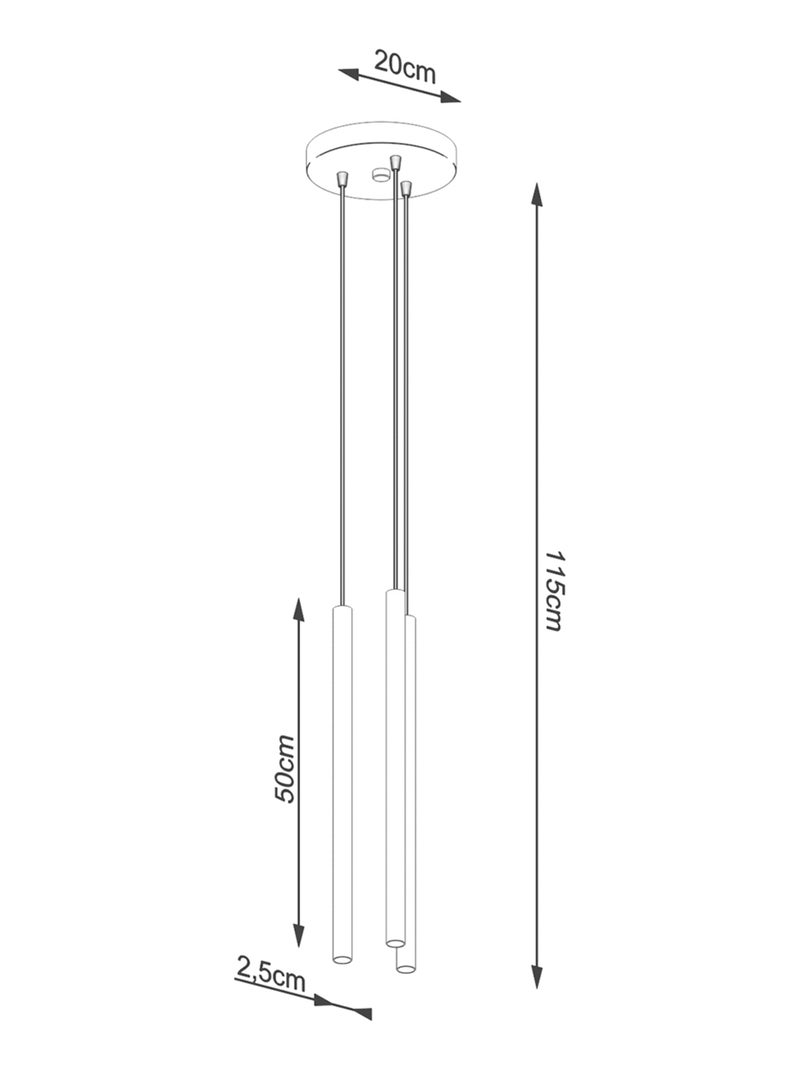 Suspension Acier Doré G9 3 Pastelo Jaune - Kiabi