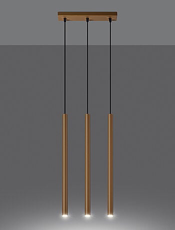 Suspension Acier Doré G9 3 Pastelo Line