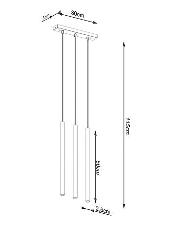 Suspension Acier Doré G9 3 Pastelo Line