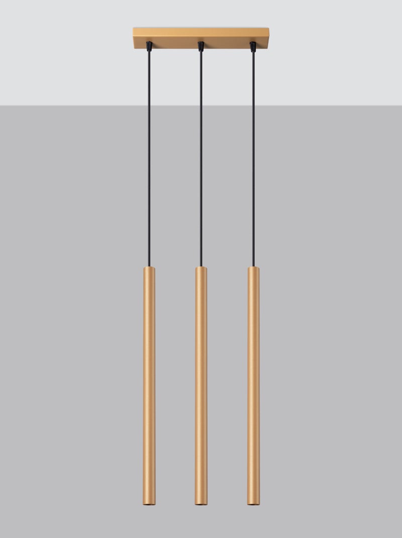 Suspension Acier Doré G9 3 Pastelo Line Jaune - Kiabi