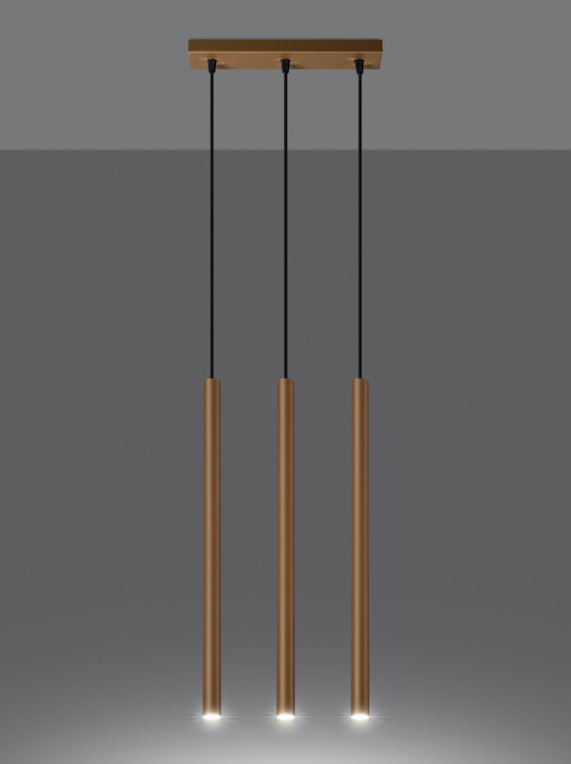 Suspension Acier Doré G9 3 Pastelo Line Jaune - Kiabi