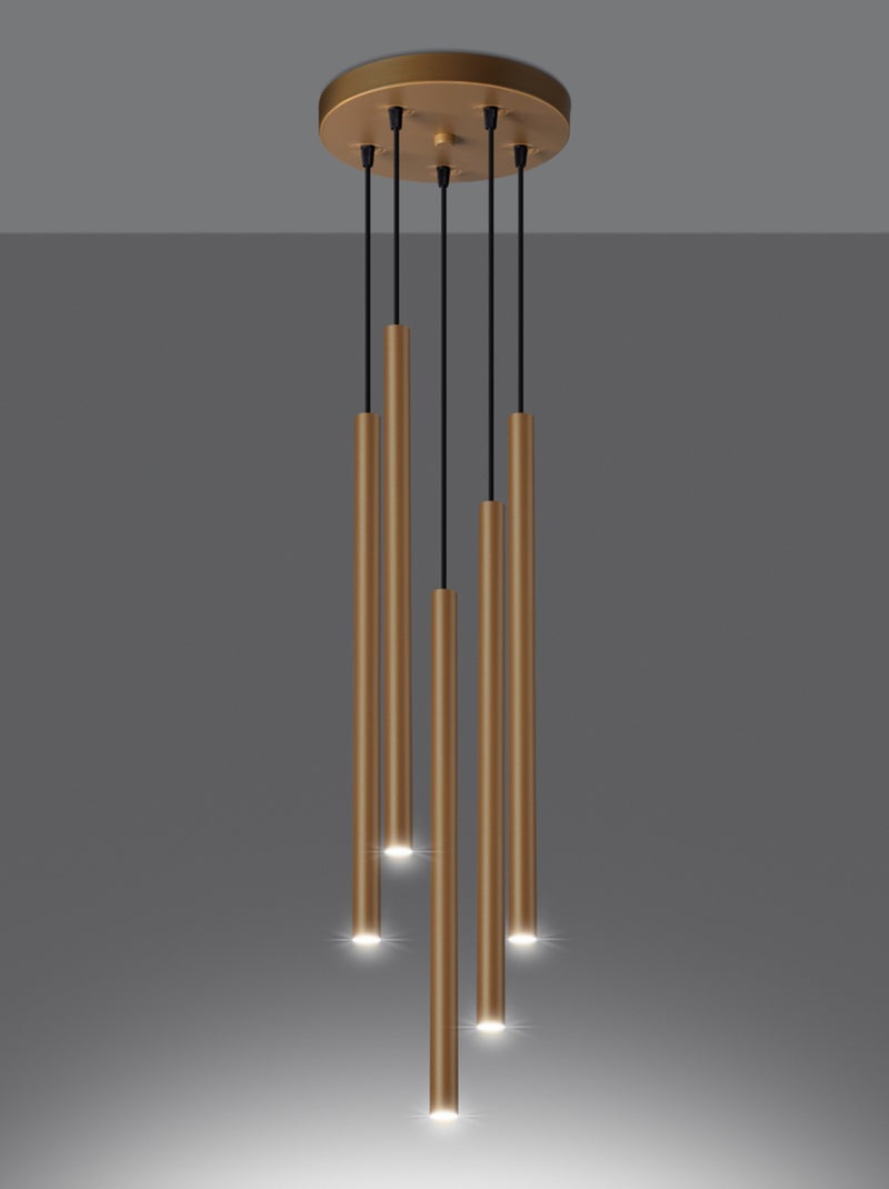 Suspension Acier Doré G9 5 Pastelo Jaune - Kiabi