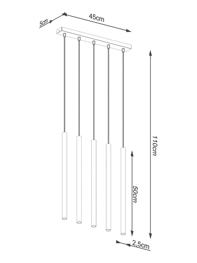 Suspension Acier Doré G9 5 Pastelo Line Jaune - Kiabi