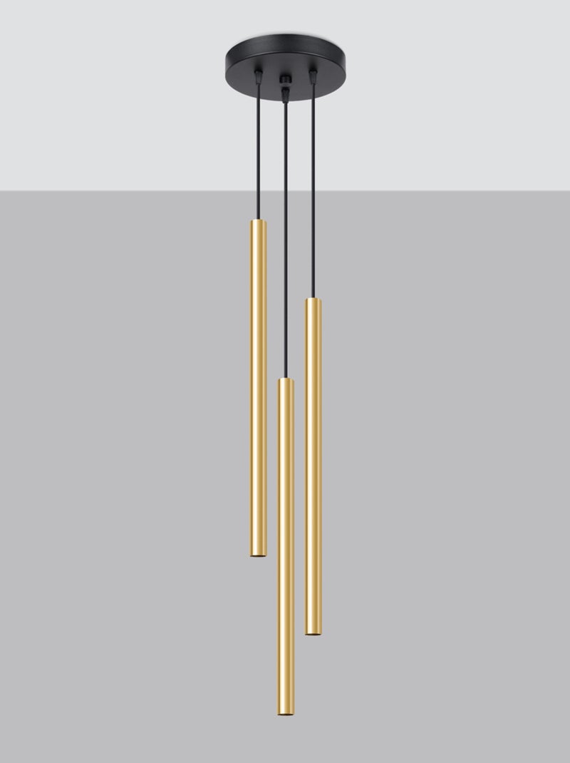 Suspension Acier Éclat Doré G9 3 Pastelo Jaune - Kiabi