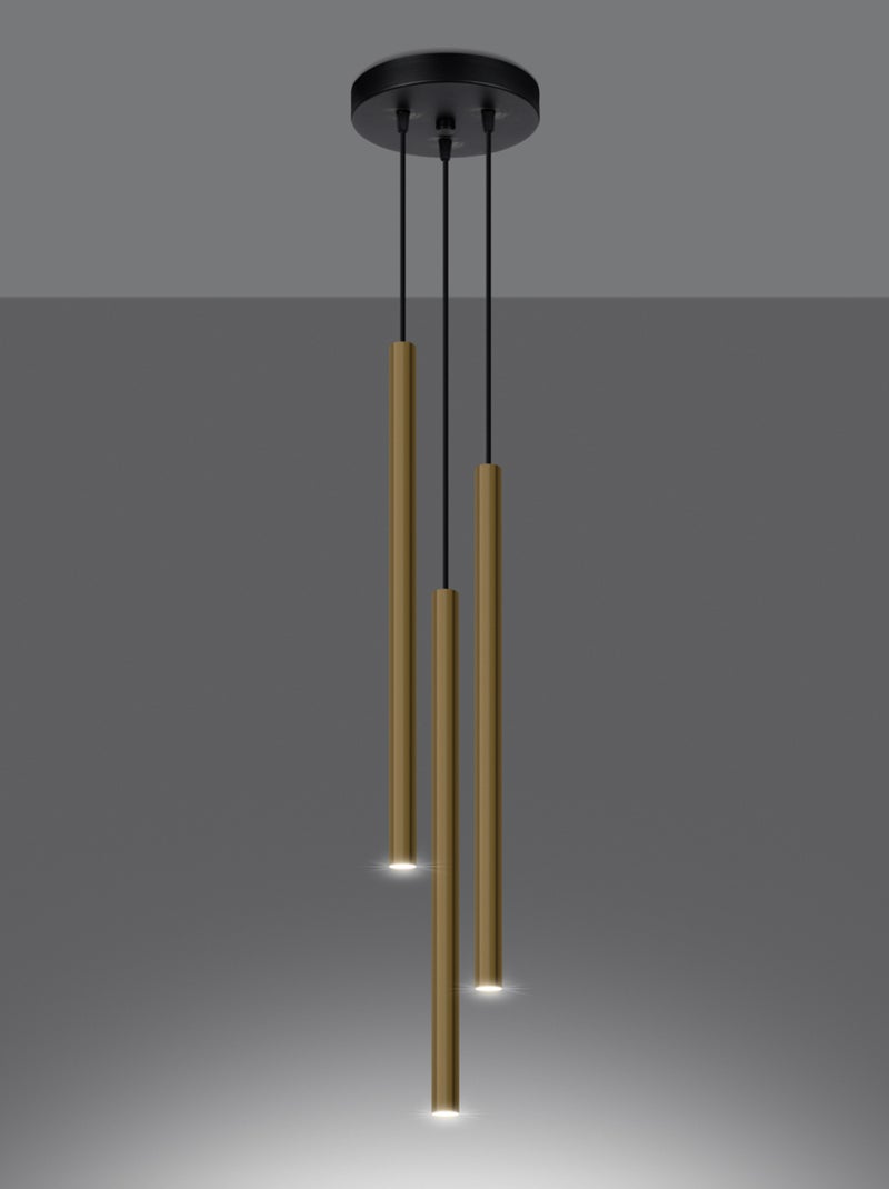 Suspension Acier Éclat Doré G9 3 Pastelo Jaune - Kiabi