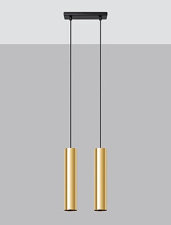 Suspension Acier Éclat Doré GU10 2 Lagos