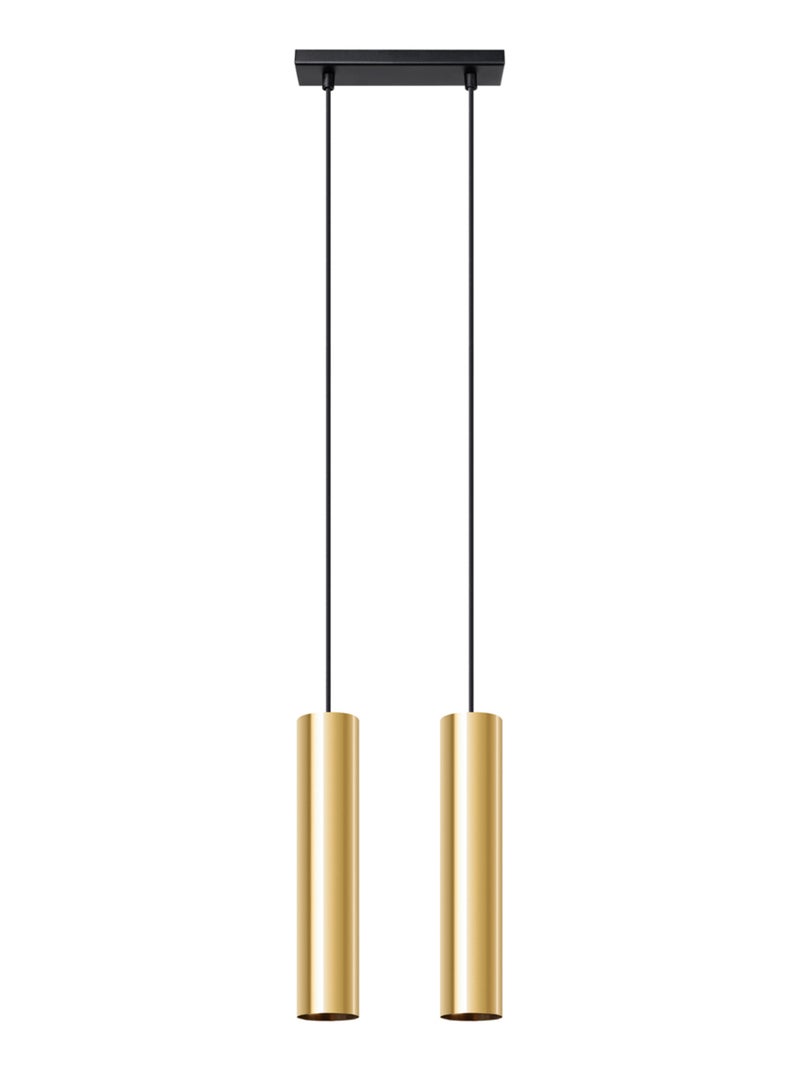 Suspension Acier Éclat Doré GU10 2 Lagos Jaune - Kiabi