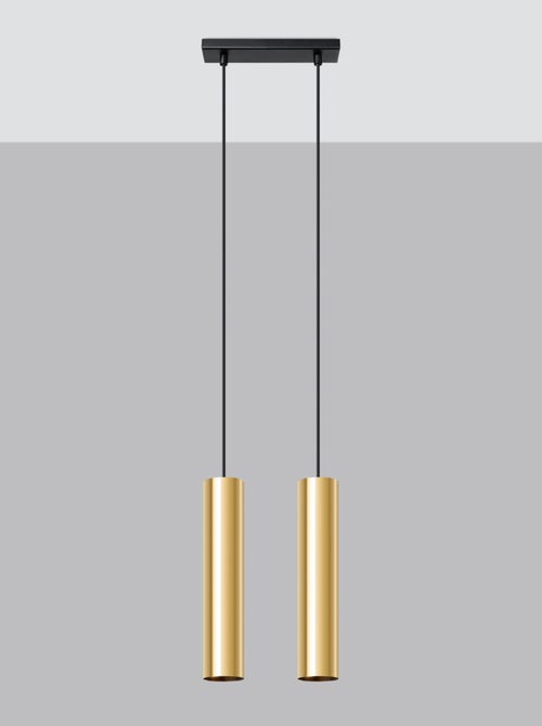 Suspension Acier Éclat Doré GU10 2 Lagos - Kiabi