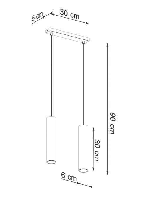 Suspension Acier Éclat Doré GU10 2 Lagos - Kiabi