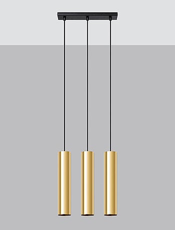 Suspension Acier Éclat Doré GU10 3 Lagos