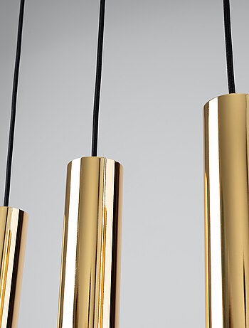 Suspension Acier Éclat Doré GU10 3 Lagos