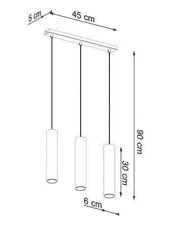 Suspension Acier Éclat Doré GU10 3 Lagos